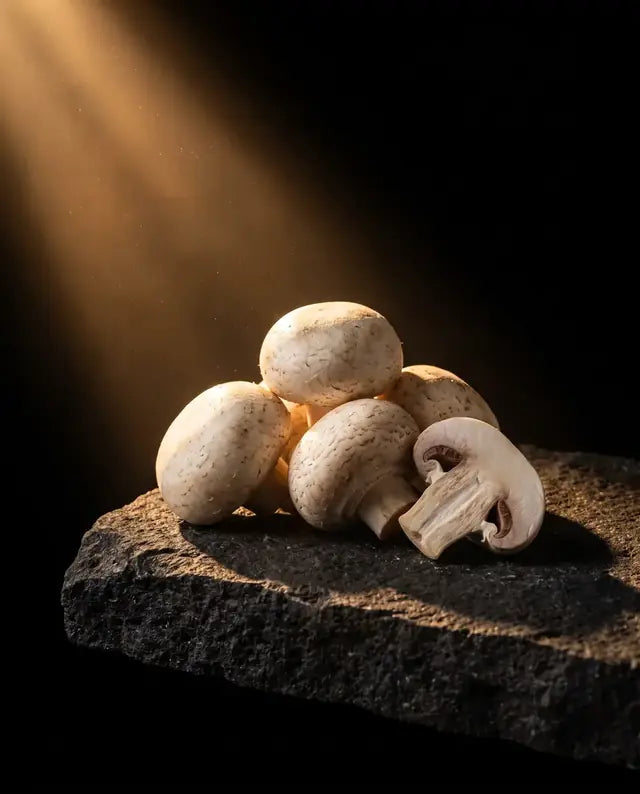 White button mushrooms